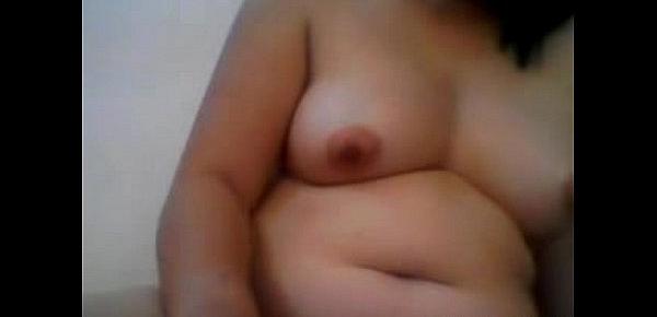  Curvy bbw babe with hairy pussy teases on webcam